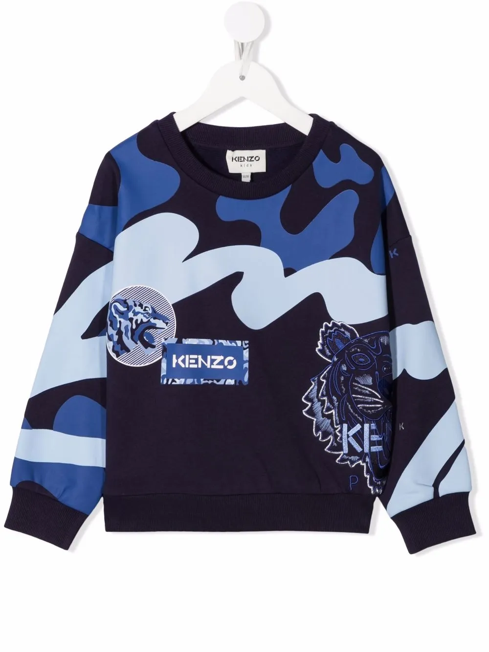 фото Kenzo kids толстовка в стиле колор-блок с логотипом