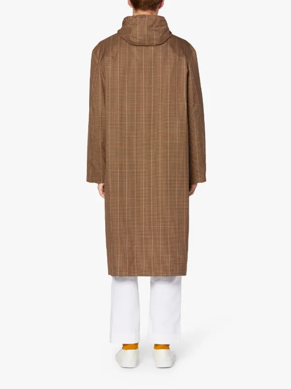 WOLFSON Brown Check Hooded Coat | GMM-219
