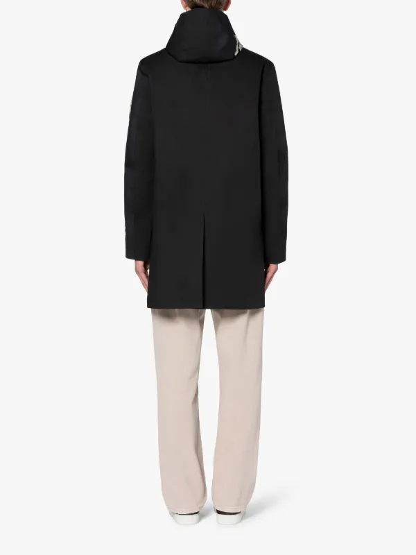 JOHN ELLIOTT Black Shibori Dye Bonded Cotton Hooded Coat