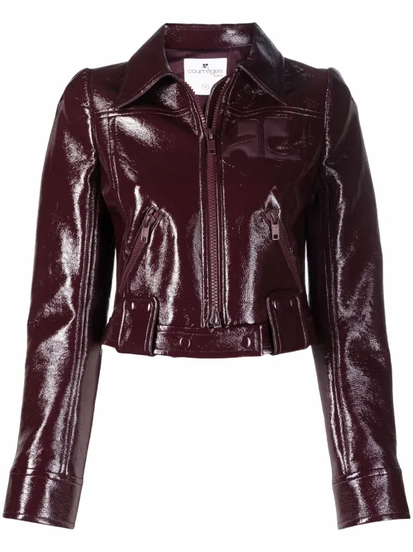 cropped pvc jacket