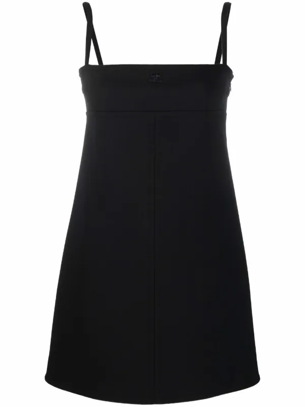 Courrèges black logo-embroidered 
