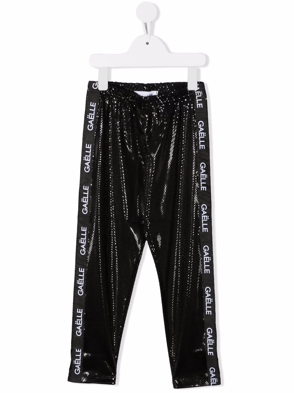 фото Gaelle paris kids shiny logo print trousers