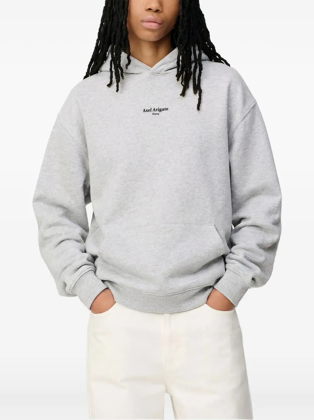  Axel Arigato Hoodie Aus Bio Baumwolle Mit Logo Print   Grau 