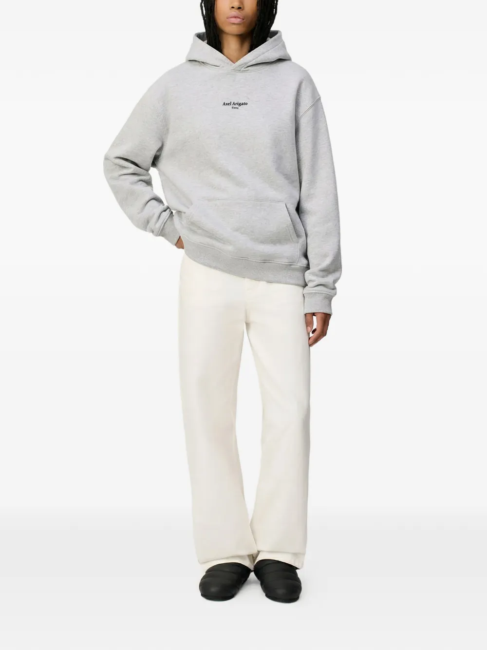  Axel Arigato Hoodie Aus Bio Baumwolle Mit Logo Print   Grau 
