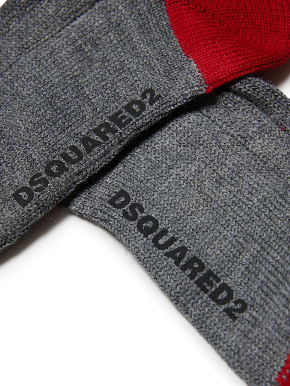 DSQUARED2 KIDS colour-block ribbed socks - Grey