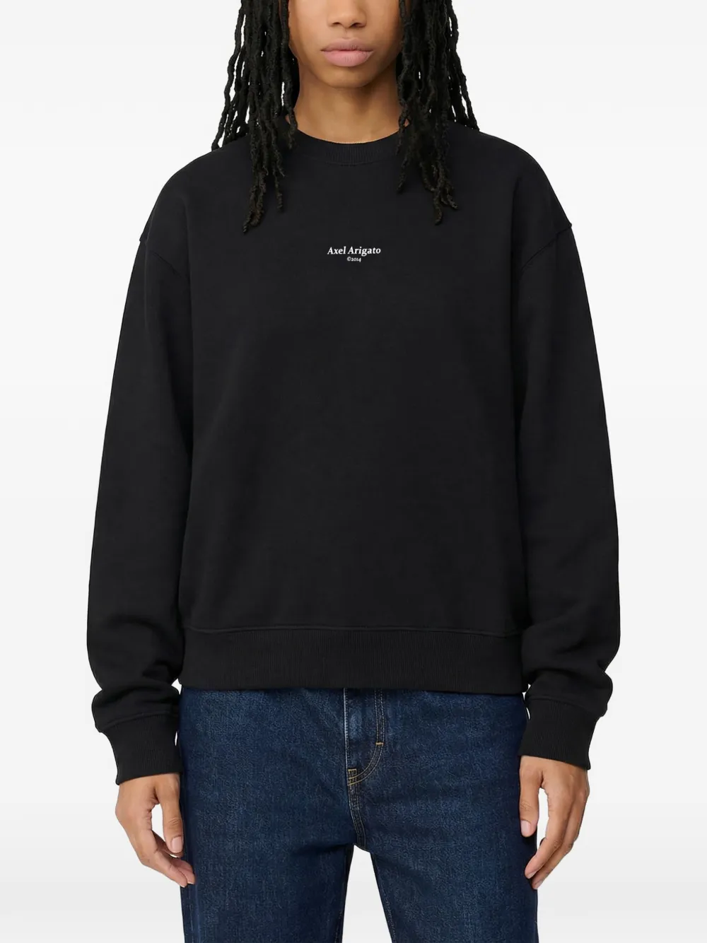  Axel Arigato Sweatshirt Aus Bio Baumwolle Mit Logo Print   Schwarz 