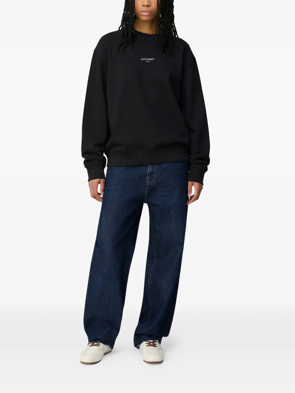  Axel Arigato Sweatshirt Aus Bio Baumwolle Mit Logo Print   Schwarz 