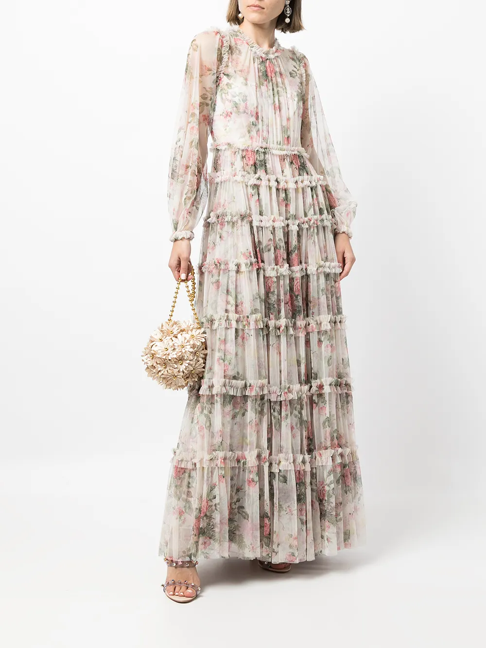needle and thread floral swan gown
