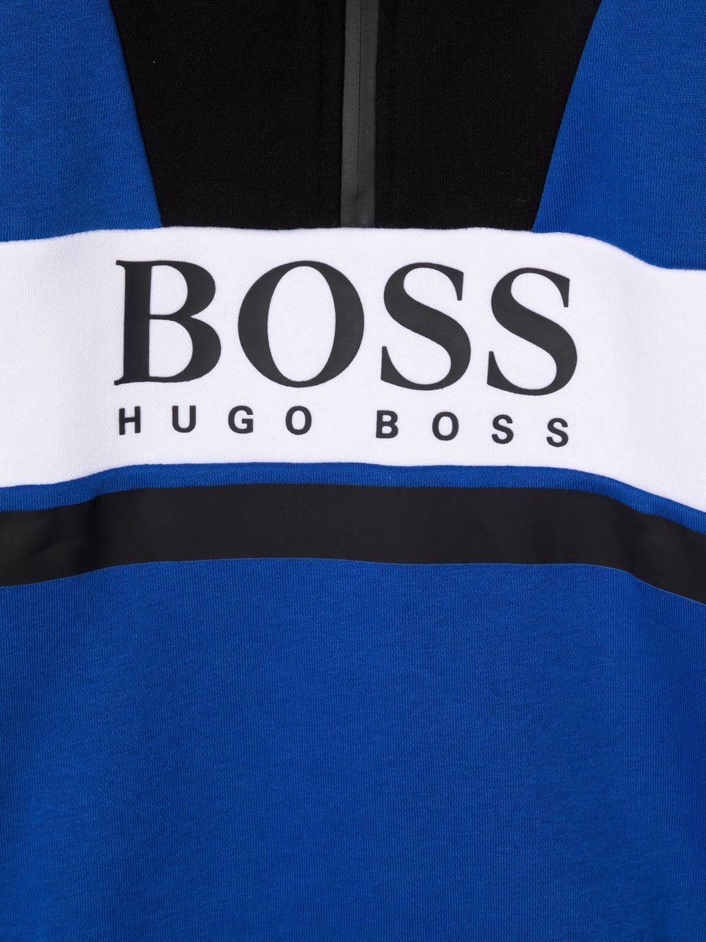 Shop Bosswear Logo-print Zip-front Jumper In 蓝色