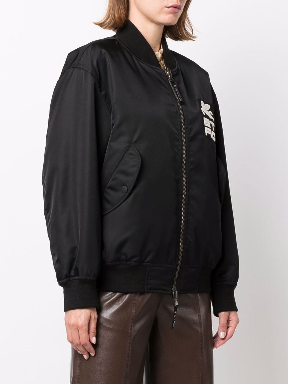 Shop Etro Ibanez Reversible Bomber Jacket In Black