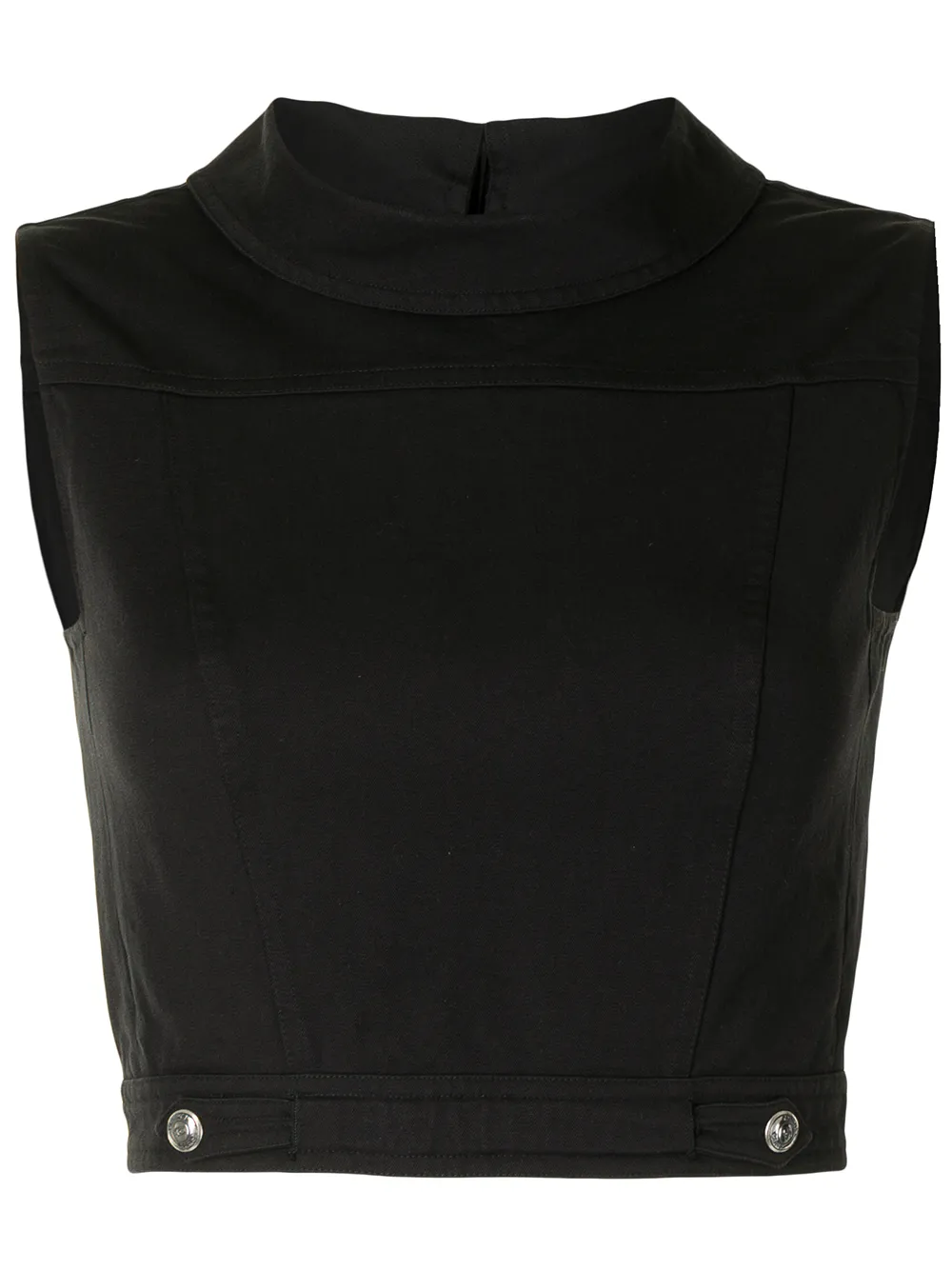 

Chanel Pre-Owned top corto con botones y logo CC 1997 - Negro
