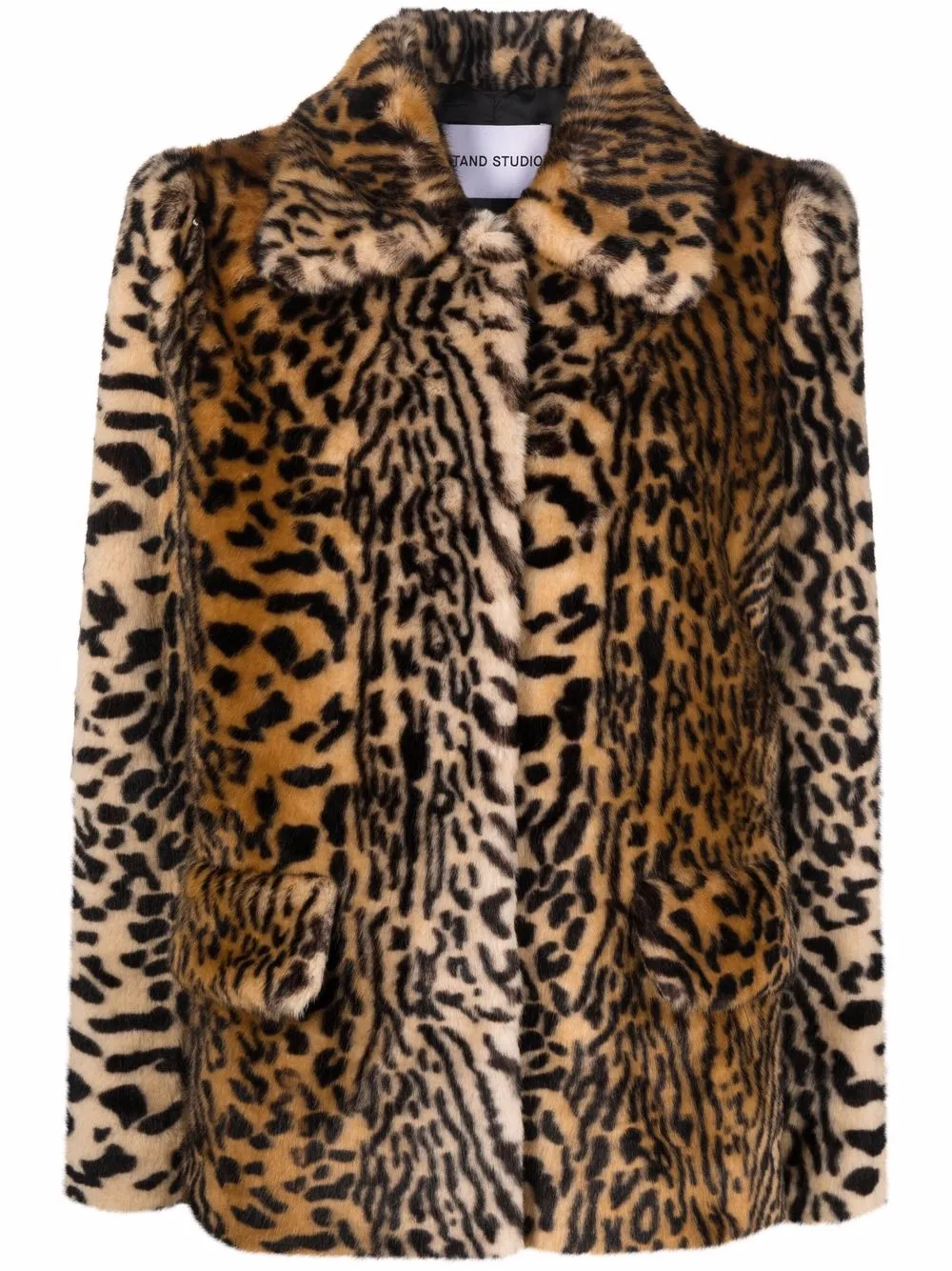 STAND STUDIO leopard-print faux-fur Coat - Farfetch