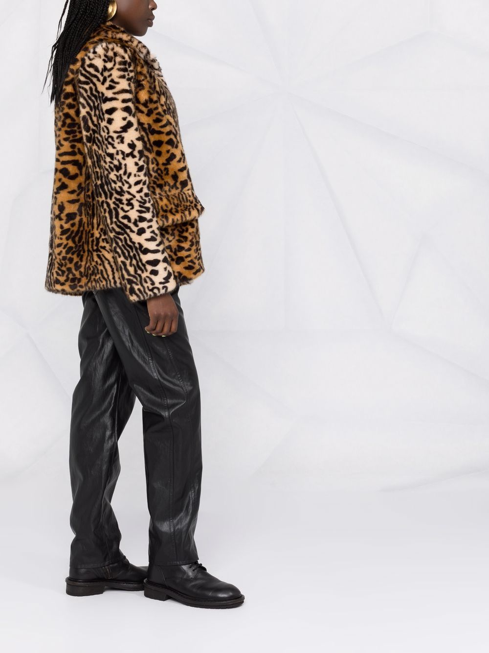 Stand Studio Cass Leopard And Tiger-print Faux-fur Jacket In Brown ...