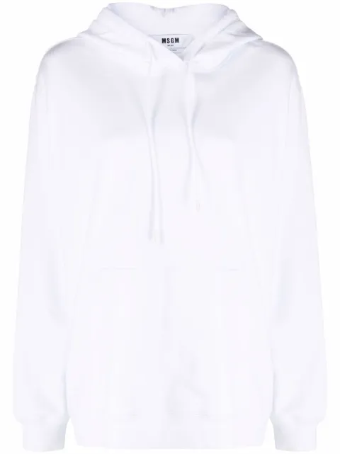 MSGM logo-print cotton hoodie