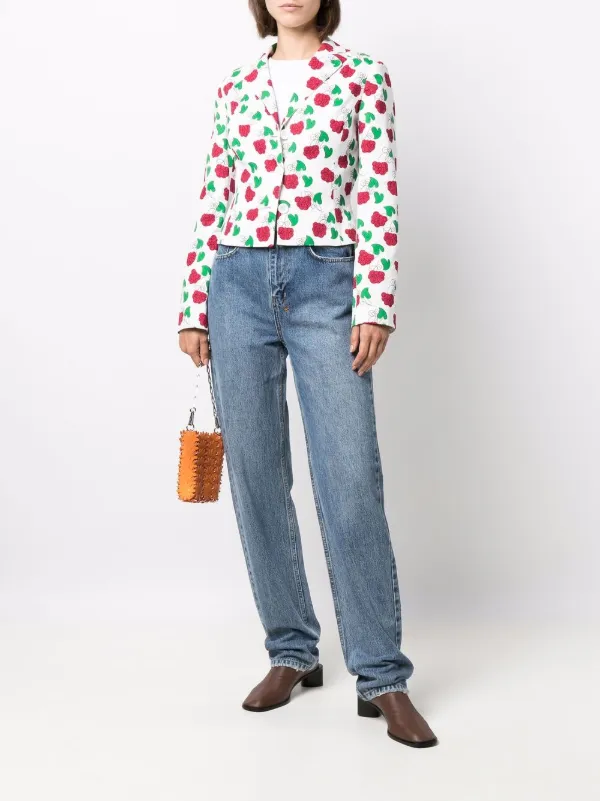 Moschino Pre-Owned 2000s Floral Print Notched Lapels Blazer