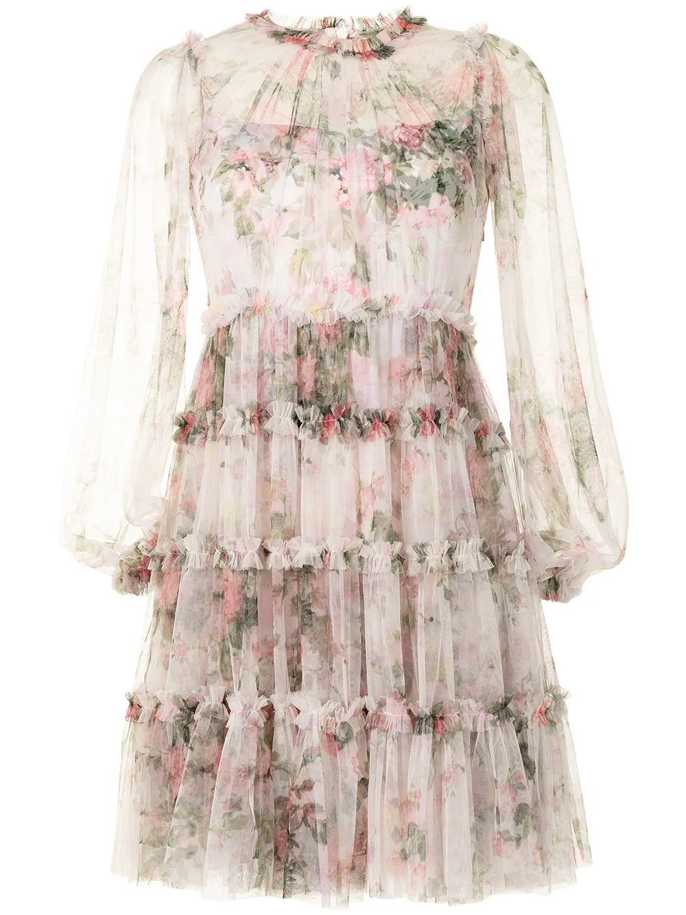 

Needle & Thread Floral Swan mini dress - Neutrals