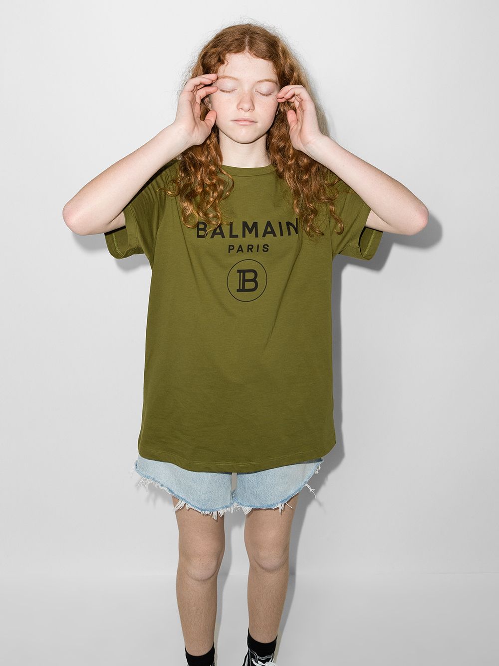 фото Balmain kids футболка с логотипом