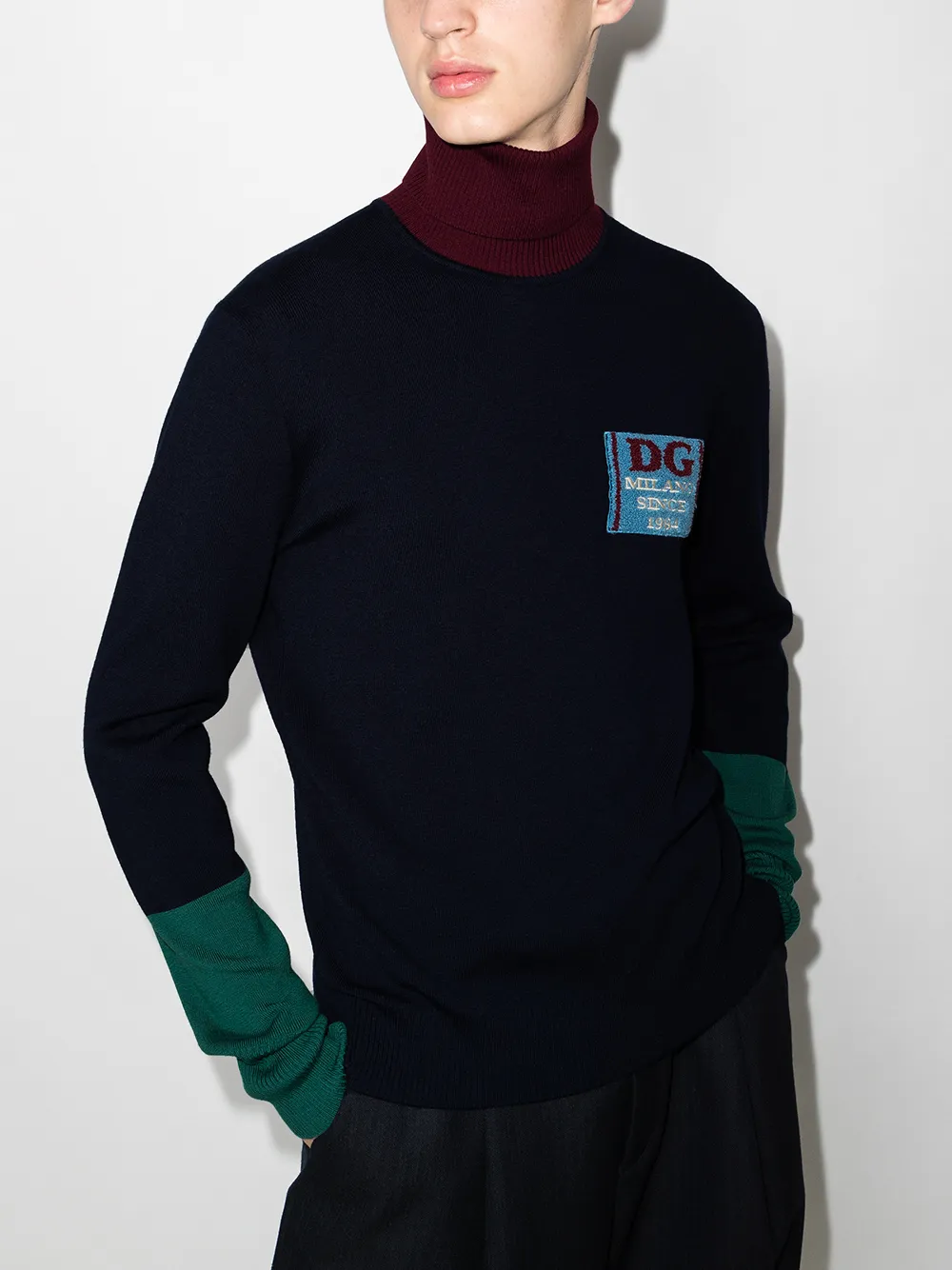 Image 2 of Dolce & Gabbana chest logo patch jumper