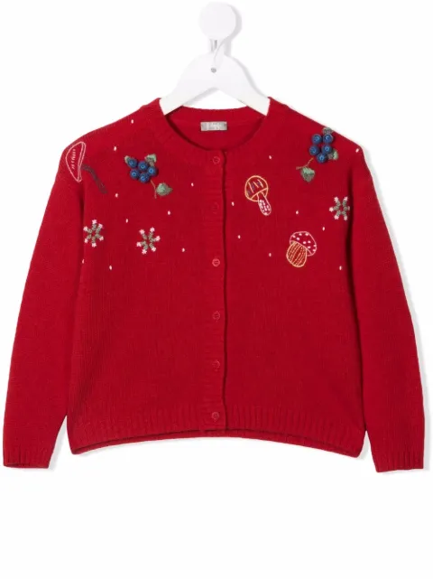 Il Gufo embroidered-mushroom cardigan