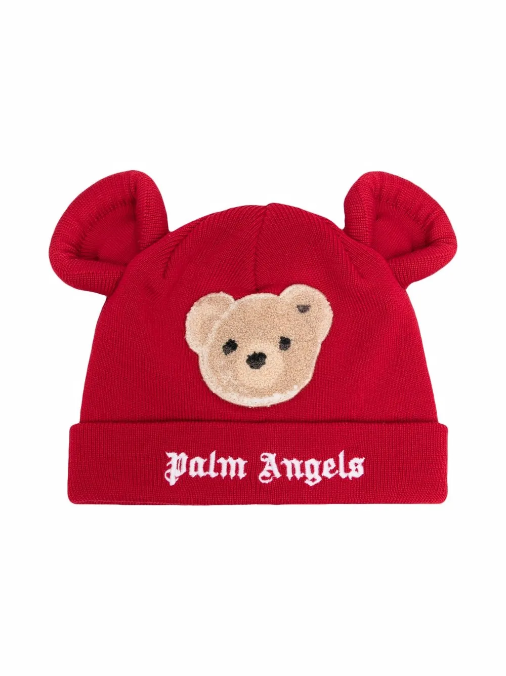 

Palm Angels Kids ear-embellished virgin wool beanie - Red