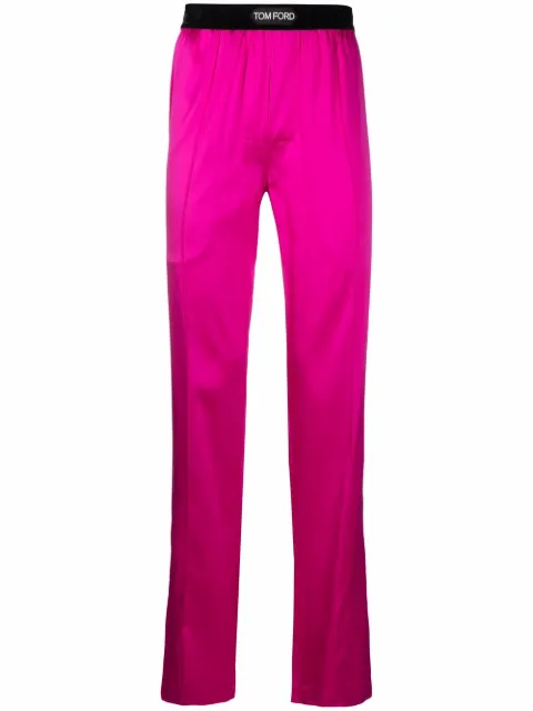 TOM FORD logo-waist slip-on trousers