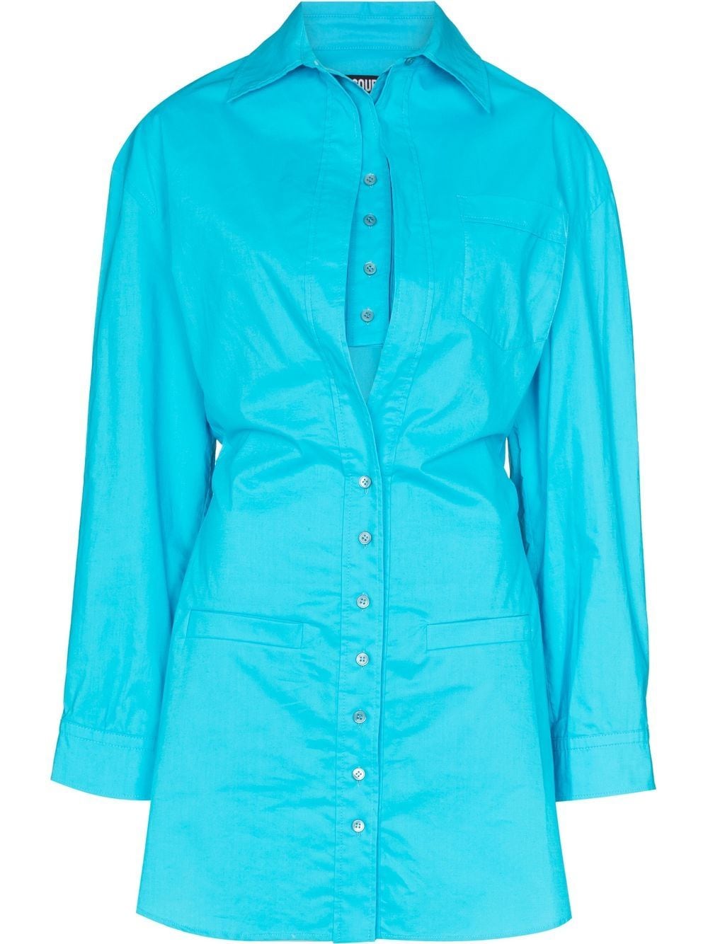 jacquemus robe-chemise baunhilha superposée - bleu