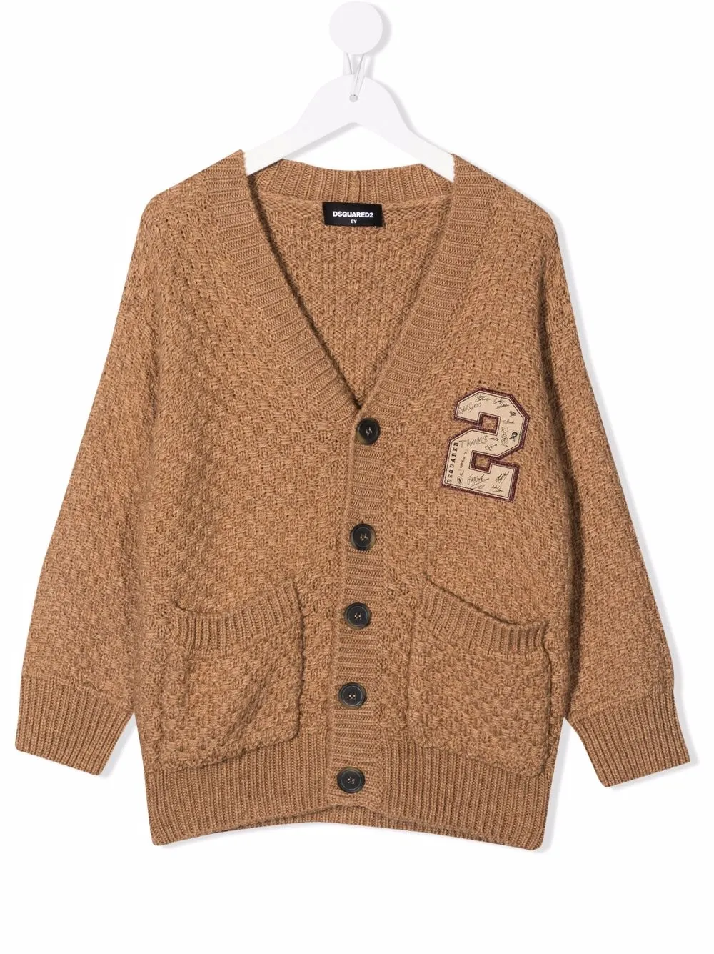 

Dsquared2 Kids cárdigan con distintivo bordado - Marrón