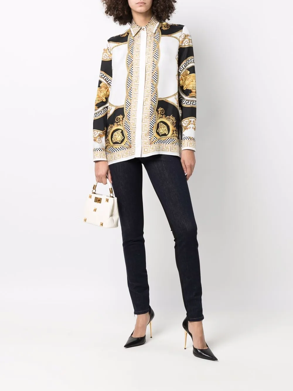 Versace Blouse met print - Wit