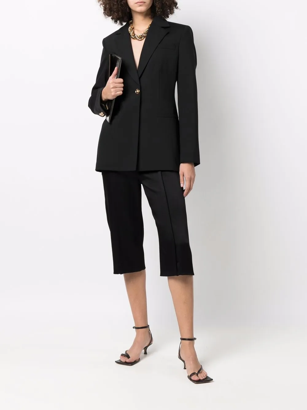 Versace Blazer met enkele rij knopen - Zwart