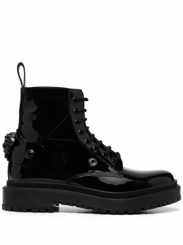 Versace Greca Labyrinth Leather Boots for Men | Online Store EU