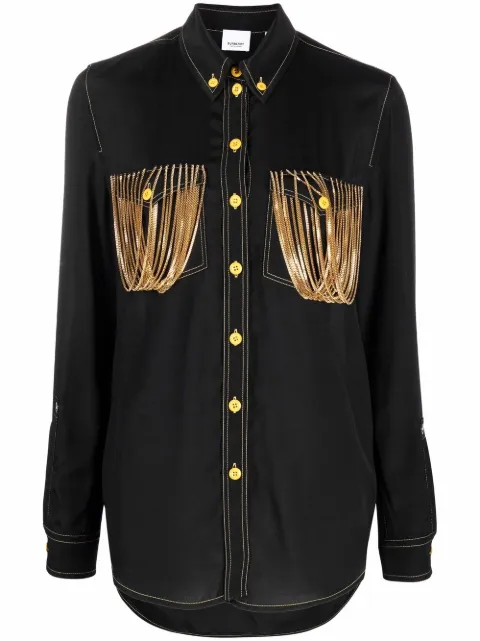 Burberry chain pocket detail shirt