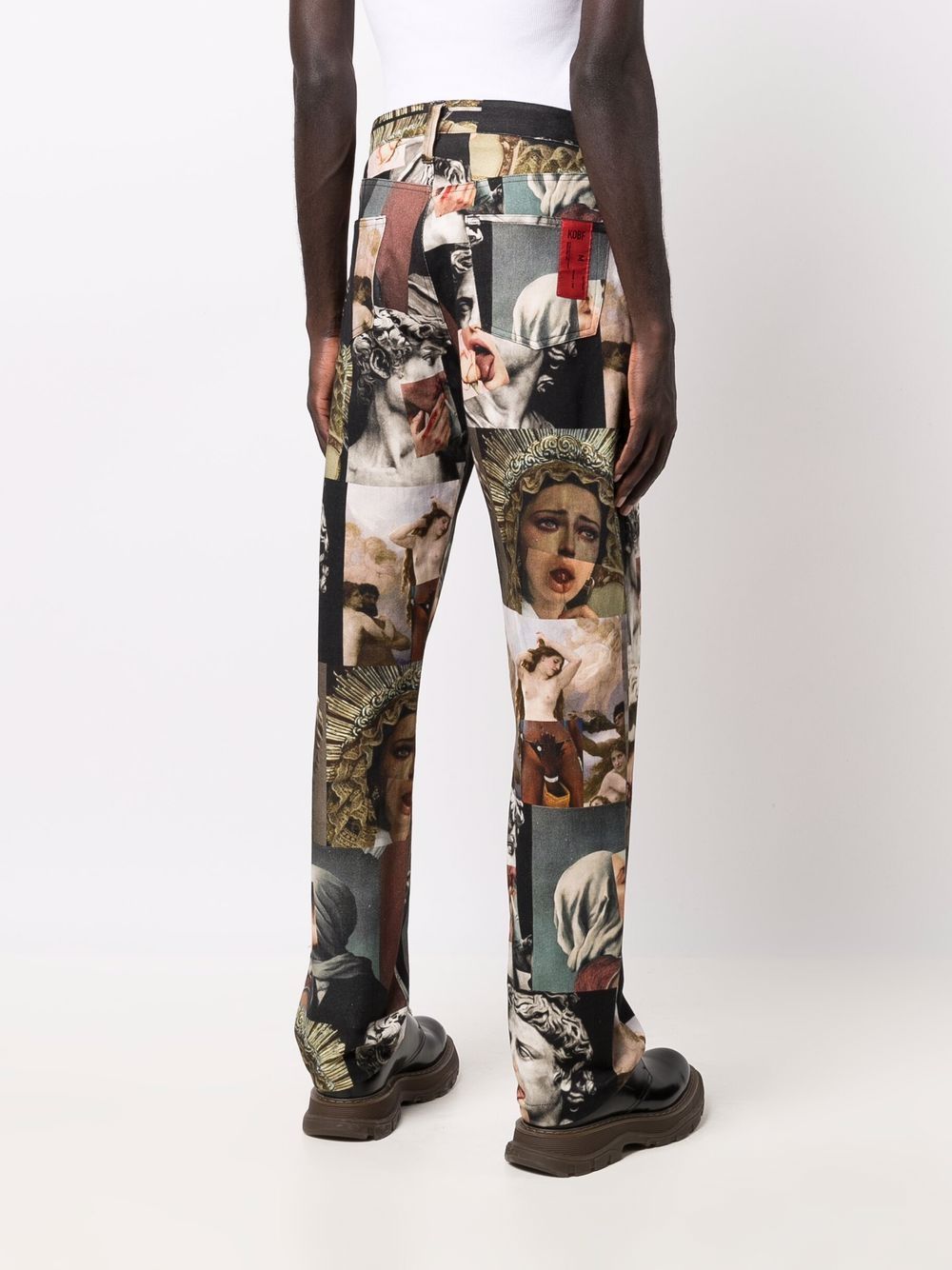 фото Kids of broken future straight-leg patchwork trousers