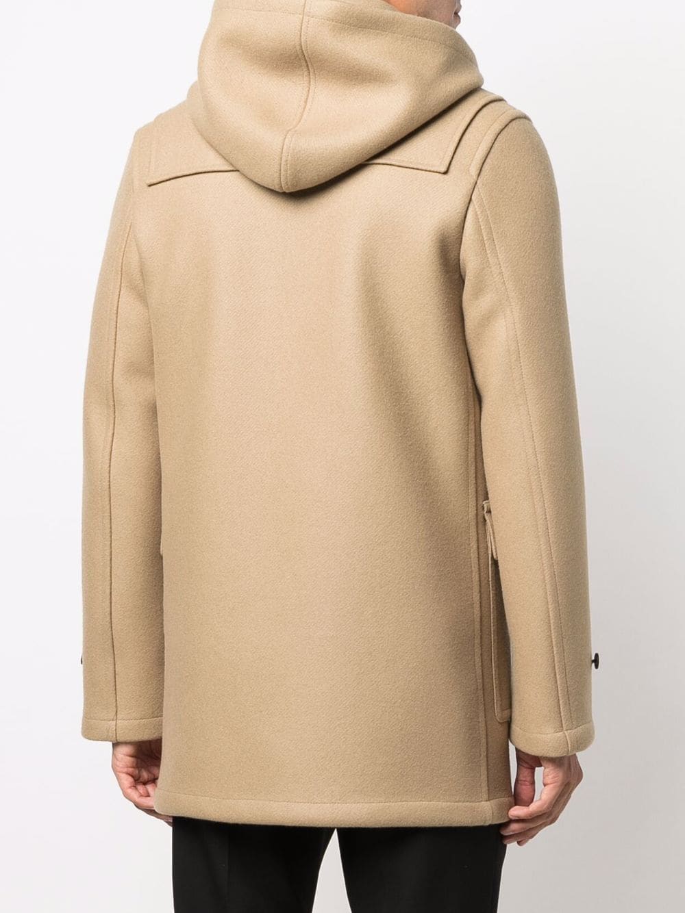 Shop Saint Laurent Hooded Duffle Coat In Nude
