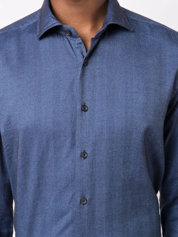 Xacus Plain Denim Shirt - Farfetch