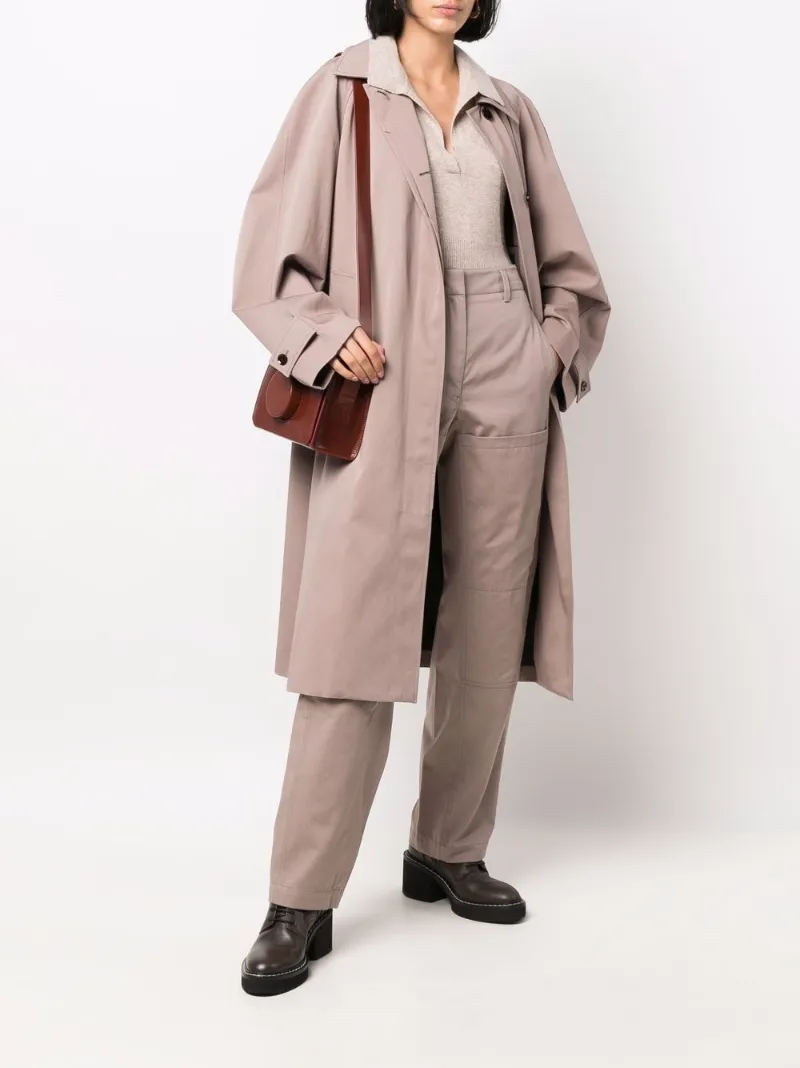 Lemaire single-breasted cotton trench coat pink | MODES