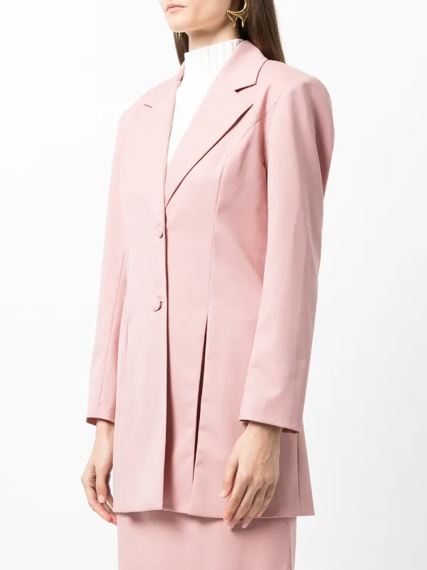 Liya Box Pleat Detail Blazer - Pink