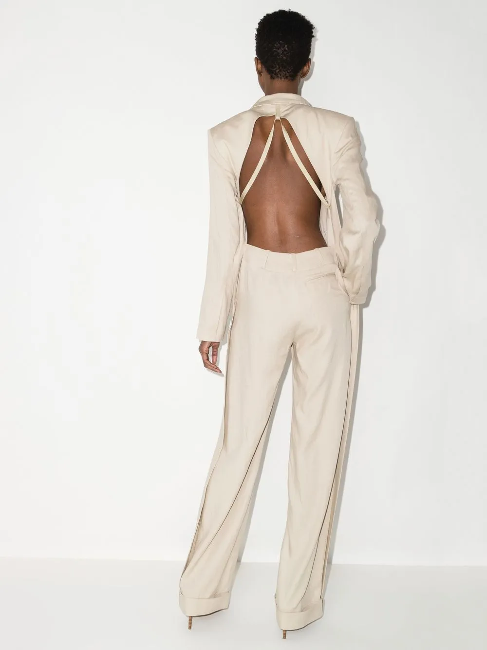 Beige 'la Combinaison Costume' Jumpsuit In Neutrals