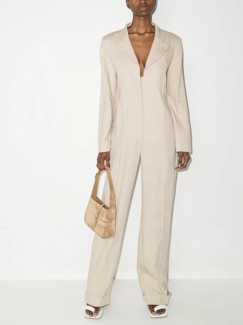 Jacquemus Jumpsuit met lange mouwen - Beige