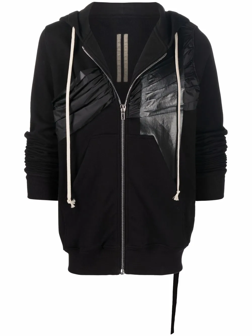 Rick Owens DRKSHDW pleated-patchwork Zipped Hoodie - Farfetch