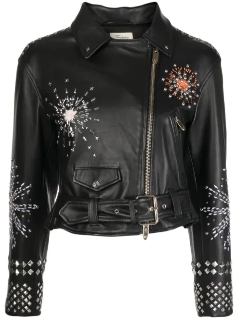 Temperley London zipped biker jacket