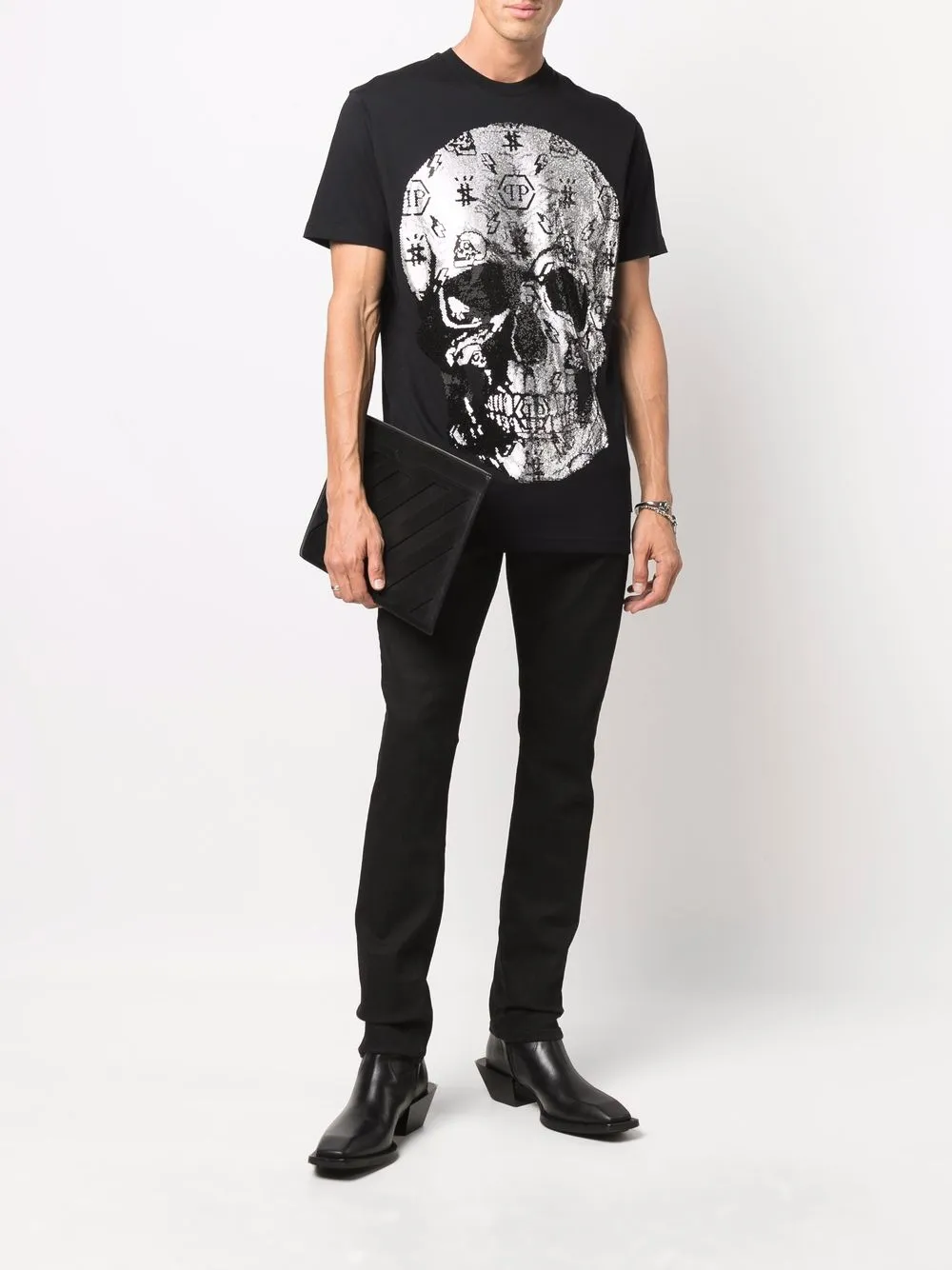 фото Philipp plein футболка с декором skull