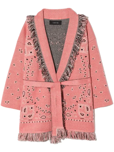 Alanui Kids bandana jacquard longline cardigan