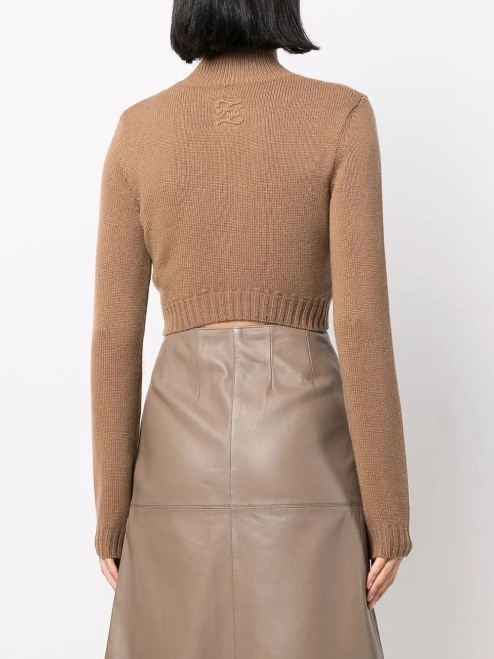 Image 2 of Fendi cropped roll-neck jumper