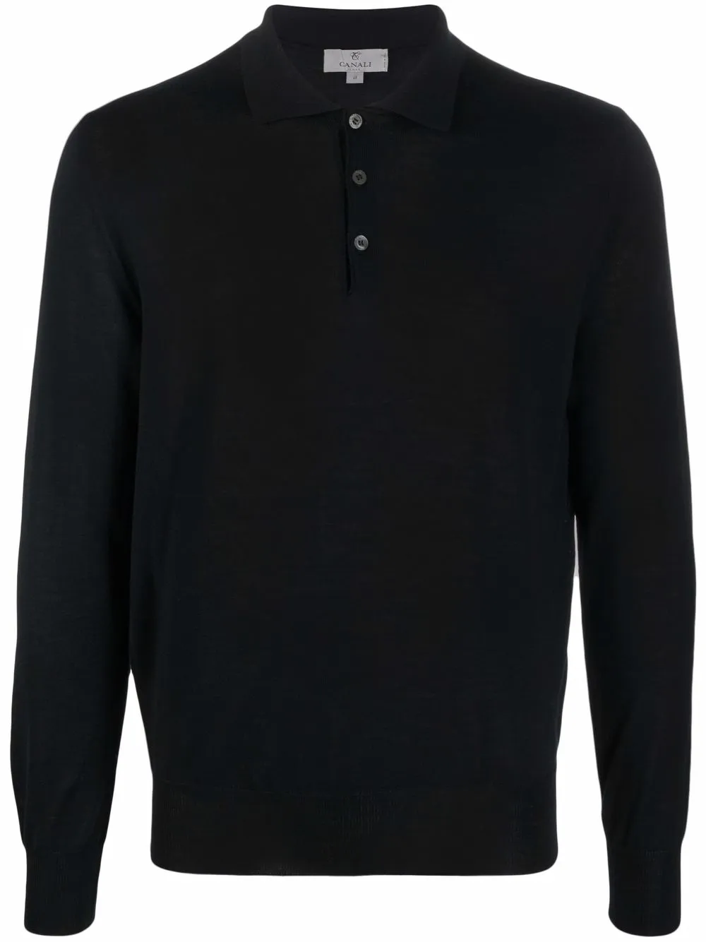 

Canali playera tipo polo manga larga - Negro