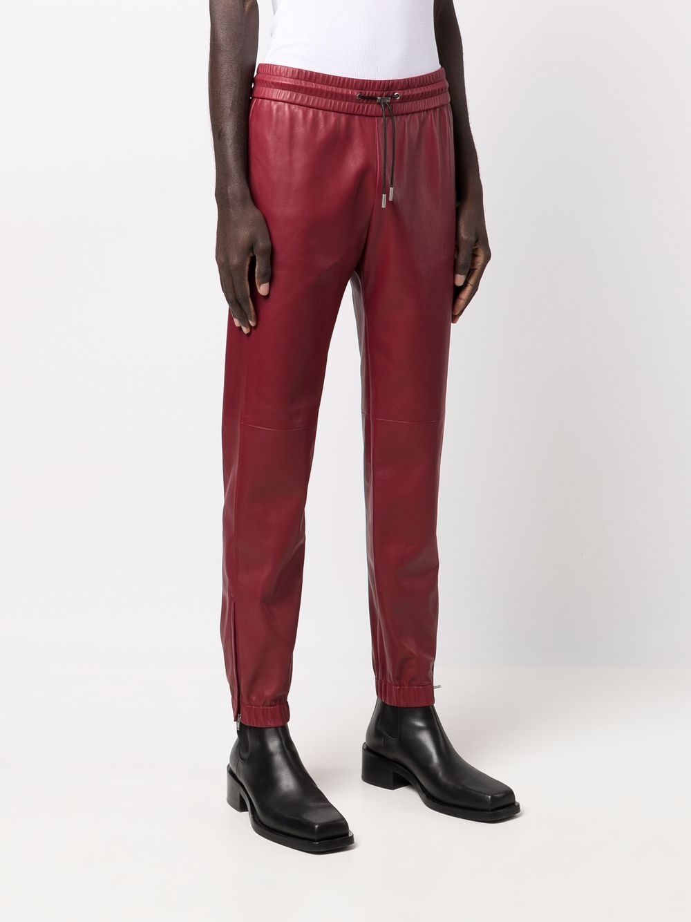 Shop Saint Laurent Tapered Track Trousers In Rot