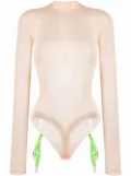 Maison Close mesh long-sleeved bodysuit - Neutrals