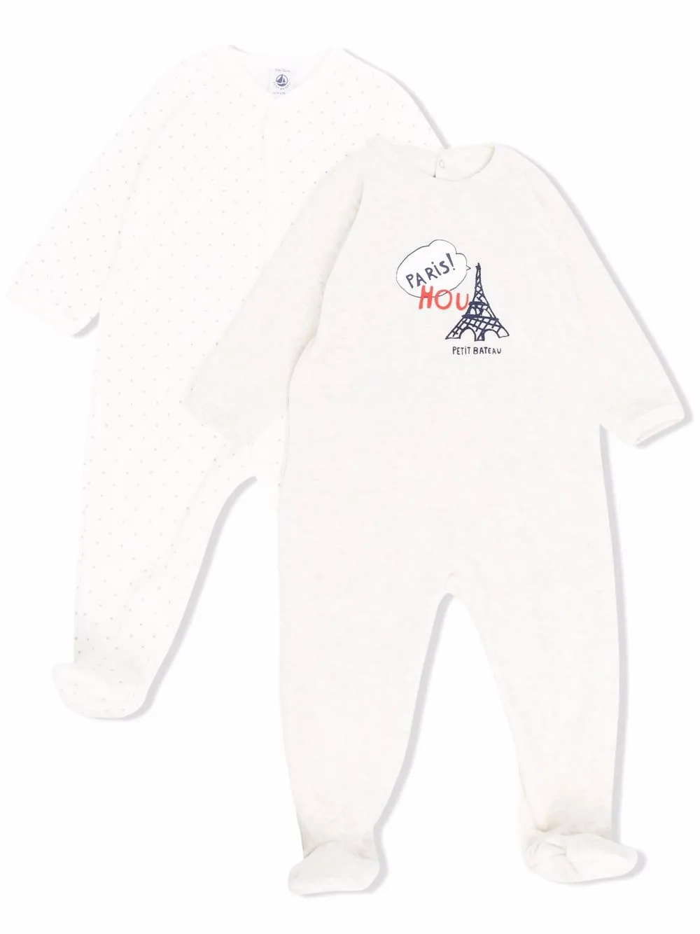 фото Petit bateau комплект из двух комбинезонов с принтом