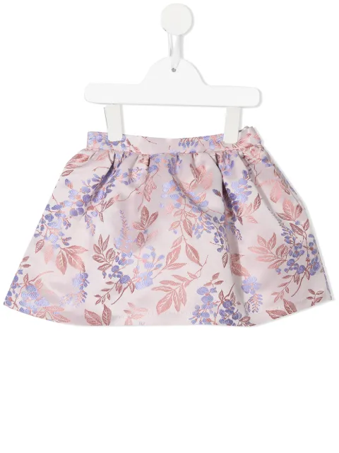 Hucklebones London gathered floral-jacquard skirt