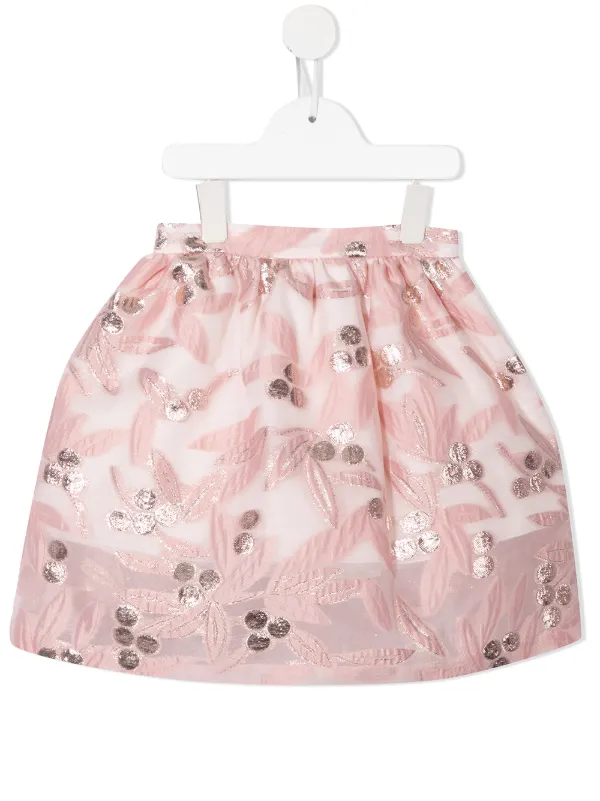 Rosa Farfetch Bambina Abbigliamento Gonne Gonne stampate Gonna a fiori jacquard 