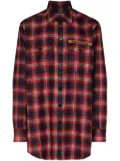 Dolce & Gabbana logo patch plaid shirt - Red